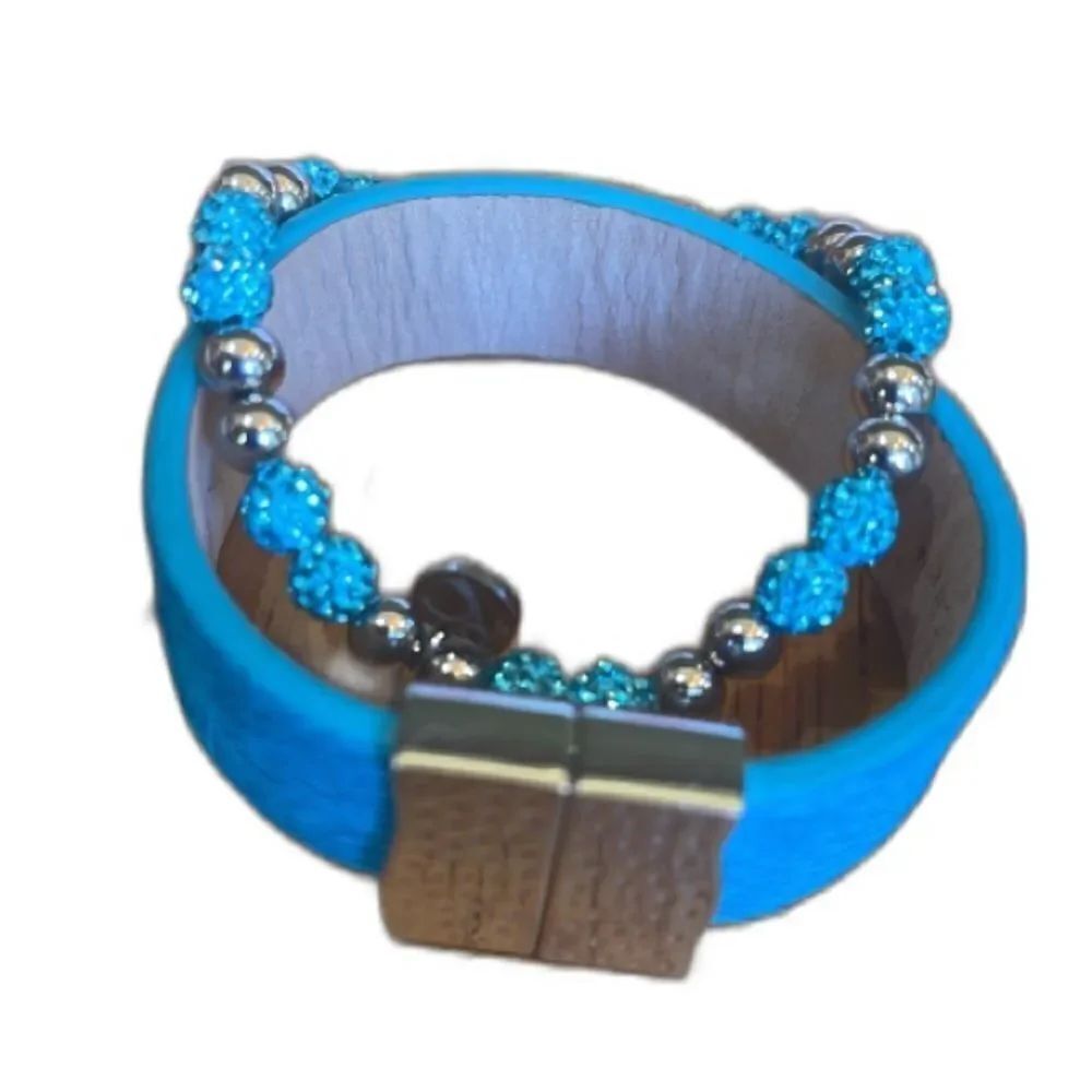 Bright Hot Baby Blue Rustic Cuff! - Picture 11 of 11